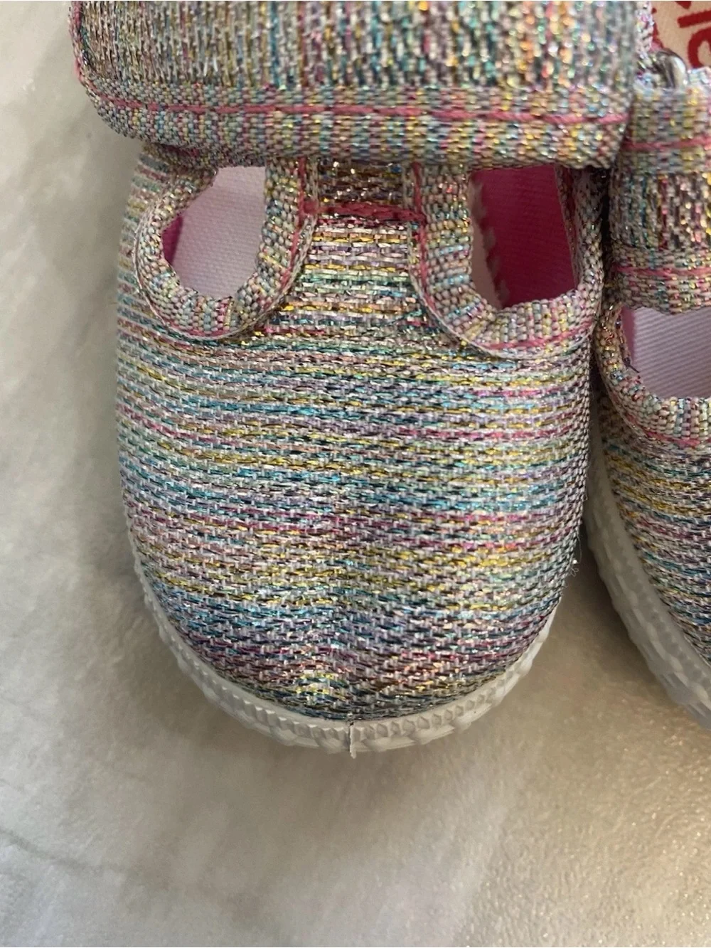 NWT Cienta Rainbow Sparkle Mary Jane T-Strap Mary Jane Sneaker Toddler 3.5